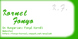 kornel fonyo business card